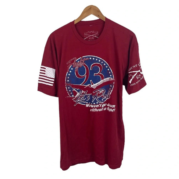 TS806 Mens Grunt Style This We’ll Defend Flight 93 Military U.S.A. T Shirt XL - Picture 1 of 4